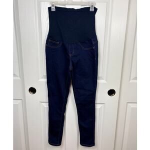 Bella Vida Maternity Jeans Dark Blue Stretch Denim Tummy Panel Size M